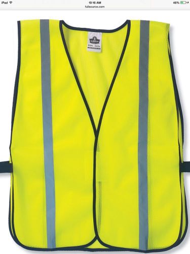 High Visibility Economy Vest w/1&#034; Vertical Reflective Tape-non certified.