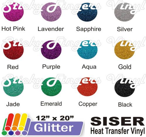 Siser iron on easyweed red glitter heat transfer vinyl 12&#034; x 20&#034; sheet for sale
