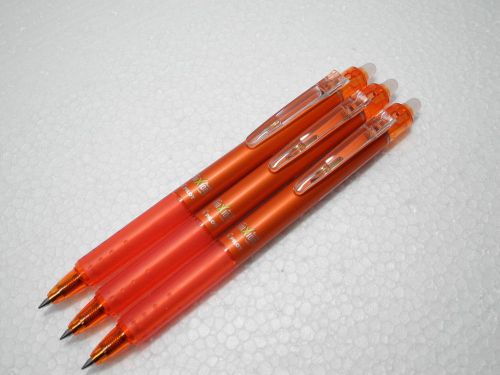 (3 Pen) NEW FRIXION retractable  PILOT 0.5mm Extra Fine roller ball pen Orange