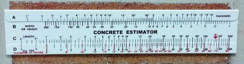 Concrete Slide Ruler 200 Yard Volume Calculator Slide Rule MADE IN USA!!!!