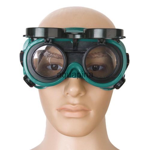Green Flip up Lens Eye Glasses Welding Goggles Blinkers