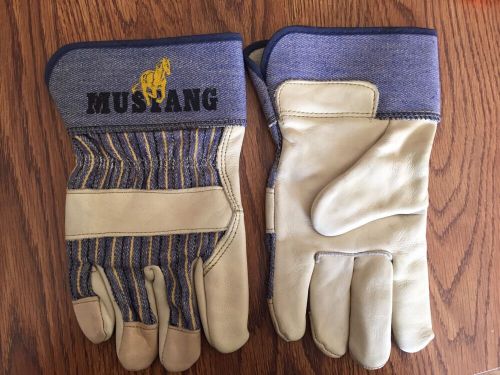 Mustang Work Gloves - Medium Leather &amp; Canvas