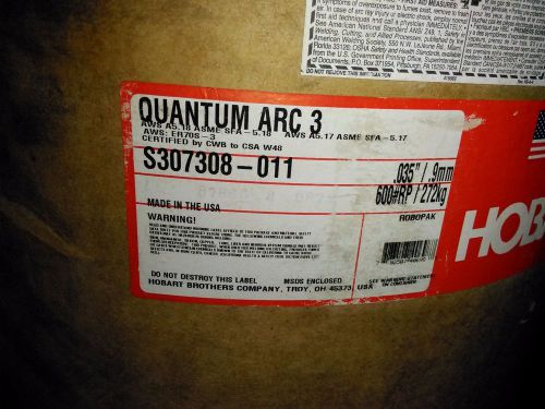 Hobart quantum arc 3 mig welding wire s307308-011 .035&#034; drum robopak cpr coated for sale
