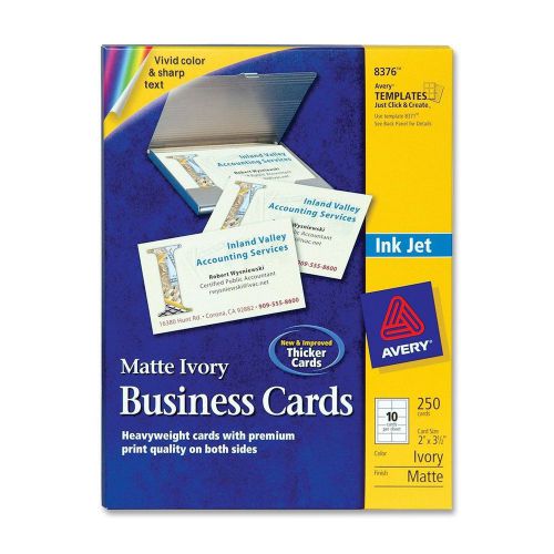 Avery 2&#034; x 3.5&#034; Ink Jet Business Cards (8376) Ivory
