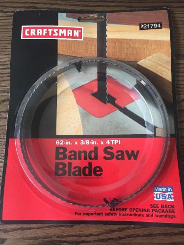 BRAND NEW Craftsman Band Saw Blade 62Lx3/8x4 TPI Scroll Cut, Smooth Finish