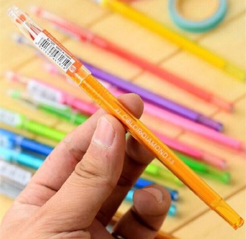 12 Piece Set Rainbow Crystal Diamond Fresh Candy Colorful Ink Pens