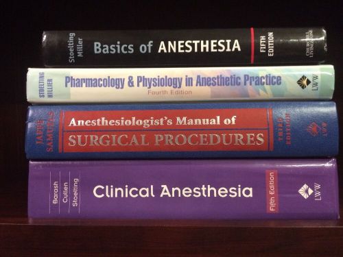 Lot of 4 Anesthetic Textbooks, Basics of Anesthesia, Manual of Surgical Procedur