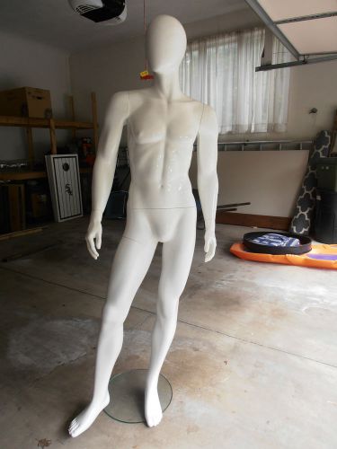 Fiberlass Male Mannequin w/ Stand white glossy finish
