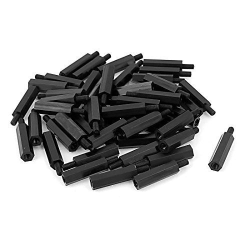 Uxcell? m3 20+6mm male female thread nylon hex standoff spacer pillar 50pcs for sale