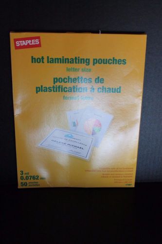 Staples hot Laminating 50 Pouches 3 mil