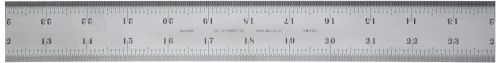 Starrett C416R-72 Heavy Spring Tempered Steel Scale Rule 72 Inches Satin Chrome