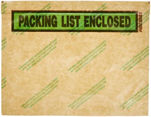 Aviditi PQGREEN19 Poly Environmental Envelope Legend &#034;Packing List Enclosed&#034; ...