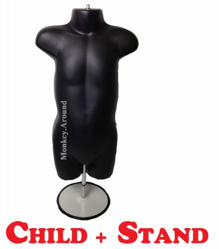 1 child mannequin dress body torso black form +1 hanger 1 stand display clothing for sale