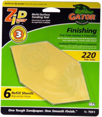 ALI INDUSTRIES 6-Pack Zip 220-Grit Sanding Refill Sheet