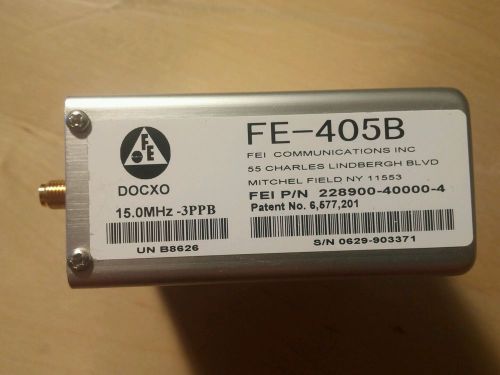 Frequency Electronics FEI FE-405B 15MHz Oscillator Sine OCXO w/ ADEV Data 5/15V