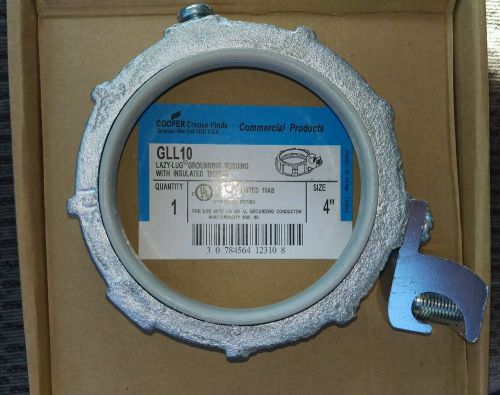 Cooper crouse hinds 4&#034; lazy lug grounding bushing w/ insulated throat # gll10 for sale