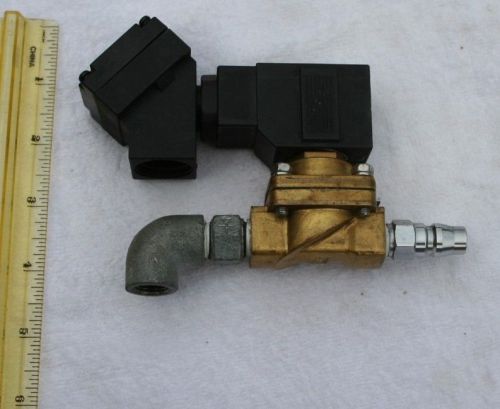 Smc vxd2130, solenoid valve, 2 port 1/4&#034; npt 24dc v. coil 10mm orifice+ fittings for sale