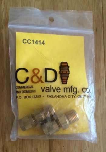 NEW (2) C&amp;D Valve CC1414 Straight Adapter/Coupler - 1/4&#034; Flare to 1/4&#034; MPT