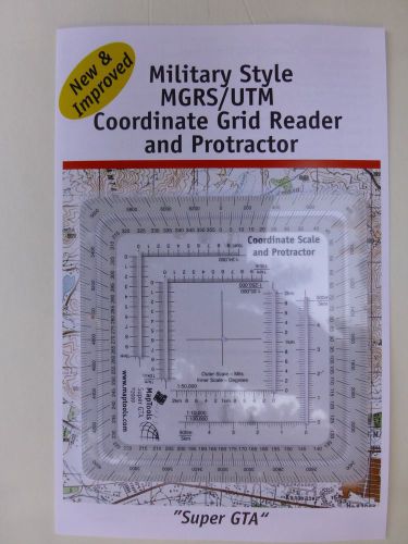 Improved military style mgrs/utm coordinate grid reder and protractor maptools for sale