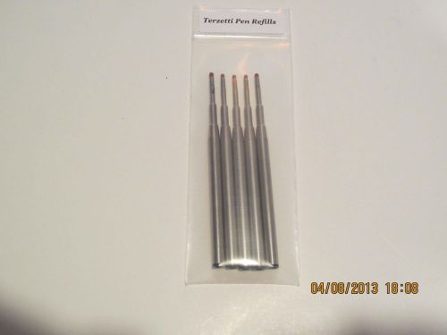 5 Terzetti Black Medium Ballpoint refills- Fit Mont Blanc Ballpoint pens