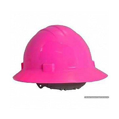 Erb hard hat, full brim, pink hi-visibility, 4 point ratchet suspension for sale
