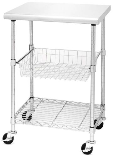 Seville classics stainless steel professional kitchen cart cutting table new for sale