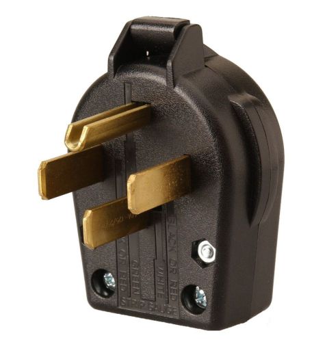 Coleman cable 095433308 50-amp replacement male rv plug end black for sale