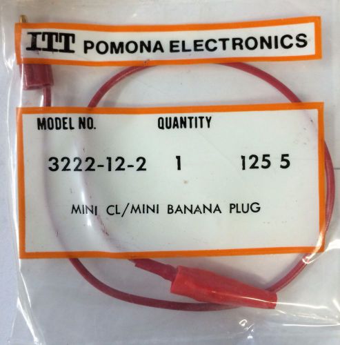 NIB Pomona 3222-12-2 Mini Cl/Mini Banana Plug
