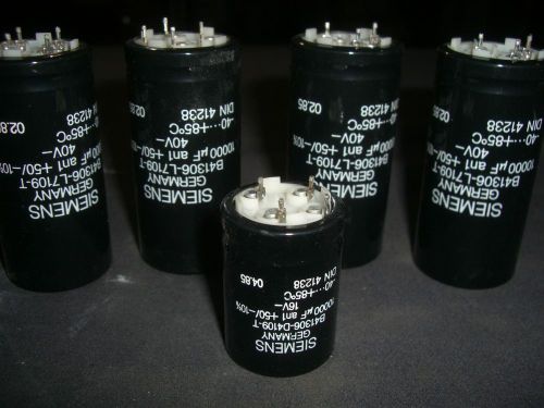 Siemans Germany Capacitors  DIN 41238  B41306  10000uf lot of five