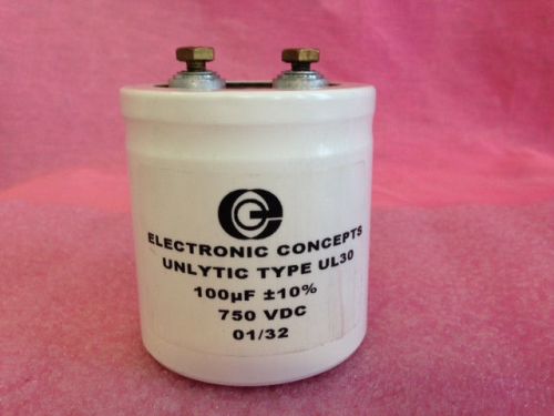 100UF  750V  Capacitors  Electronic Concepts  10%  Unlytic®  lot of  6