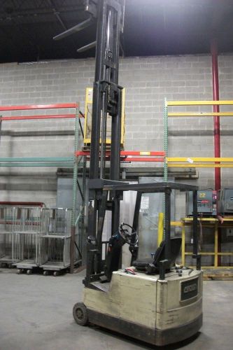Crown 3000# 3-wheel electric triple mast rider forklift  &amp; charger    nr for sale