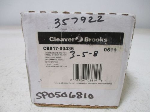 CLEAVER BROOKS CB817-00436 AIR PRESSURE SWITCH *NEW IN A BOX*