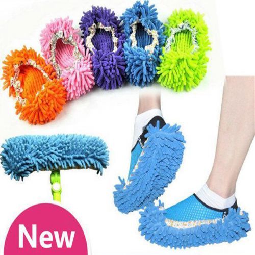 Hot Chenille Lazy Wipe Shoes Household Cleaning Shoes Slippers Shoe Covers 2Pcs