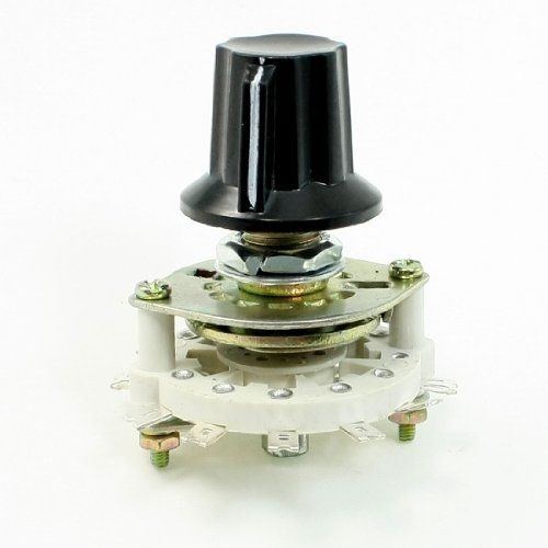 Plastic Knob 2P5T 2 Poles 5 Position Band Channel Rotary Switch