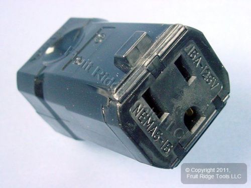 Leviton black python connector plug nema 5-15 15a 125v 5259-vb for sale
