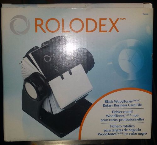 ROLODEX 1734238 ROTARY BUSINESS CARD FILE 200 Sleeved Cards NEW IN BOX (895)