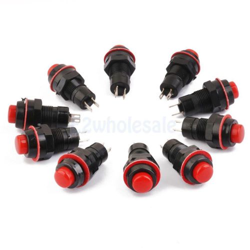 10pcs Car Boat Switch Locking Dash Home DIY ON-OFF Push Button Latching Red