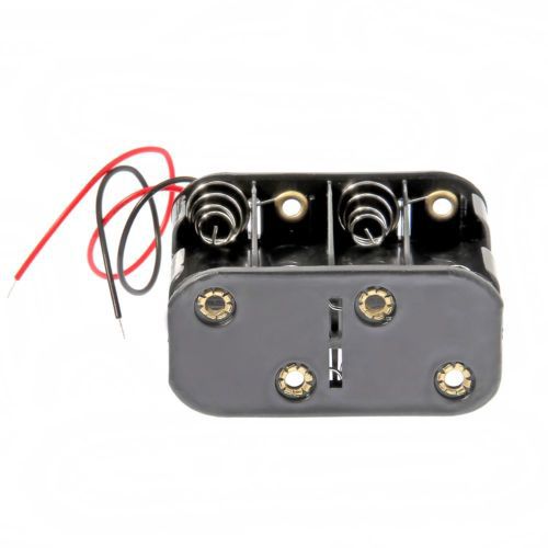 High Quality 8 AA 2A Battery 12V Clip Holder Box Case with Wire Leads Black