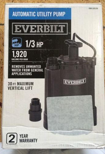 Everbilt 1/3hp automatic utility submersible pump 1,920gph 1000026578 ut03301 for sale