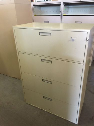 4 DRAWER LATERAL SIZE FILE CABINET by GF OFFICE FURNITURE in PUTTY w/LOCK&amp;KEY