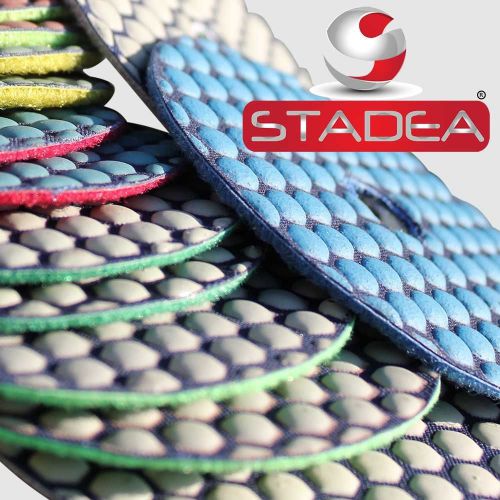 Stadea Granite Polishing Pads 4 Inch Set - 7 Diamond Pads Stone DPPD04ULTC503K7P