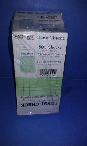 10 Books of 50 Guest Check for Restaurant 500 Checks 3.4&#034; X 6.75&#034; Board