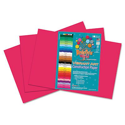 Heavyweight Construction Paper, 58 lbs., 12 x 18, Scarlet, 50 Sheets/Pack 62802