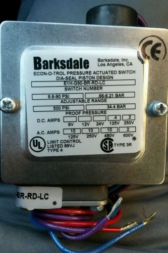 Barksdale E1H-G90-BR-RD-LC 9.6-90 PSI 34.4 BAR Brand New -On sale