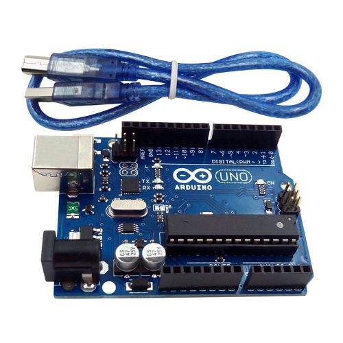 Official GENUINE Arduino UNO Rev3 R3 328 ATMEGA328P Board with Free USB Cable