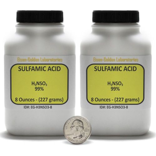 Sulfamic Acid [H3NSO3] 99% ACS Grade Powder 1 Lb in Two Plastic Bottles USA