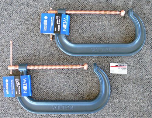 Wilton 12&#034; spark-duty c-clamps 400-series w/ copper spindles ~model 412-p (pair) for sale