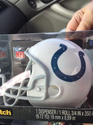 Scotch NFL Helmet Tape Dispenser Indianapolis Colts Plus 1 Roll Tape 3/4&#034; X 350&#034;