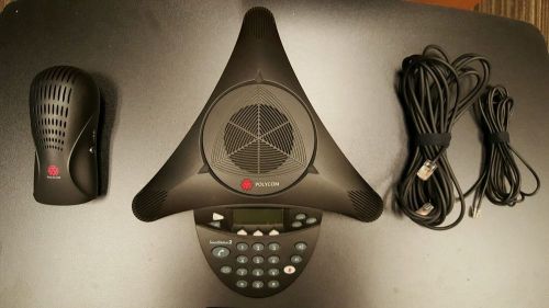 Polycom soundstation 2 conference phone 2201-16000-001 w/ wall module for sale