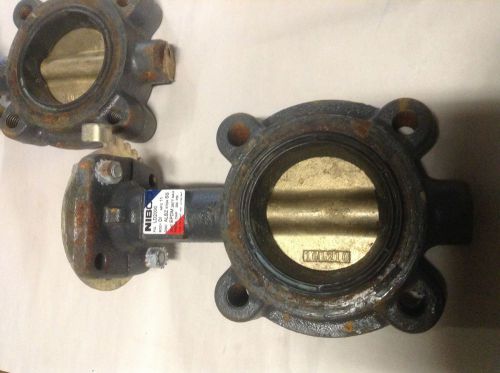 LOT OF 2 NIBCO 2-1/2&#034; WAFER STYLE BUTTERFLY VALVE